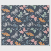 Boho Butterfly verzaubertes Wrapping Paper Geschenkpapier (Flach)