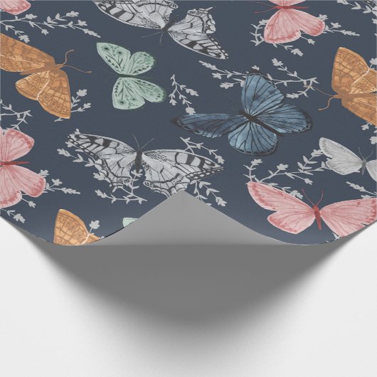 Boho Butterfly verzaubertes Wrapping Paper Geschenkpapier (Ecke)
