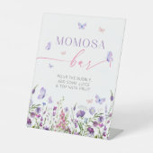 Boho Butterfly Wildblume Baby Dusche Momosa Bar Sockelschild (Vorderseite)