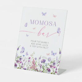 Boho Butterfly Wildblume Baby Dusche Momosa Bar Sockelschild