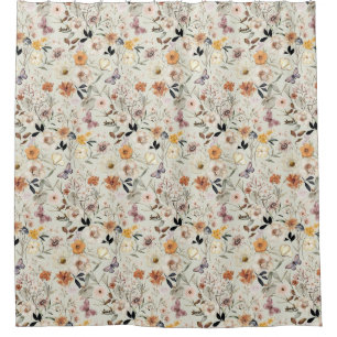 Boho Butterfly Wildblume Duschvorhang