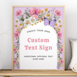 Boho Butterfly Wildblume Geburtstag 16x20 Zeichen Poster