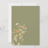 Boho Butterfly Wildblumen Brautparty Einladung (Rückseite)