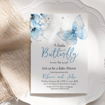 Boho Butterfly Wildflower Floral Boy Baby Shower