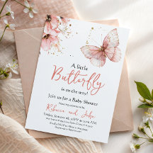 Boho Butterfly Wildflower Floral Girl Baby Shower