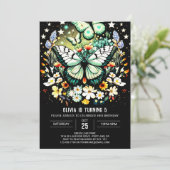 Boho Butterfly Wings Geburtstag Einladung (Stehend Vorderseite)