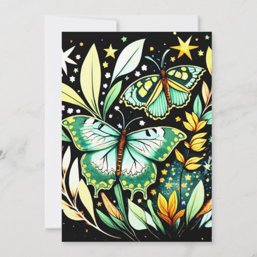 Boho Butterfly Wings Geburtstag Einladung (Rückseite)