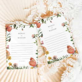 Boho Butterfly Words of Wisdom Baby Advice Card Hinweiskarte