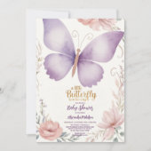 Boho ButterflyBaby-Dusche Einladung (Vorderseite)