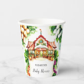 Boho Cabbage Farmer's Market Baby Shower Pappbecher (Vorderseite)