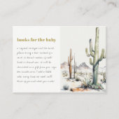Boho Cacti Wüste Landschaftsbücher für Babydusche Begleitkarte (Vorderseite)