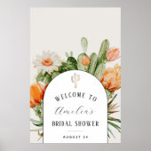 Boho Cactus Arch Brautparty Welcome Foam Board Poster (Vorne)