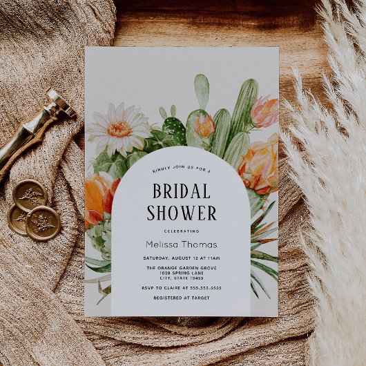 Boho Cactus Arch Bridal Dusche Einladung