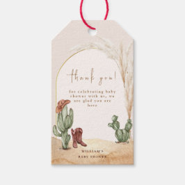 Boho Cactus Arch Desert Cowboy Baby Dusche Danke Geschenkanhänger