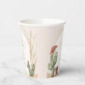 Boho Cactus Arch Desert Cowboy Baby Shower Pappbecher (Links)