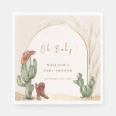 Boho Cactus Arch Desert Cowboy Baby Shower Serviette (Vorderseite)