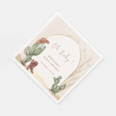 Boho Cactus Arch Desert Cowboy Baby Shower Serviette (Ecke)