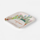 Boho Cactus Arch Desert Pampas Baby Dusche Willkom Pappteller (Gewinkelt)