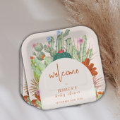 Boho Cactus Arch Desert Pampas Baby Dusche Willkom Pappteller