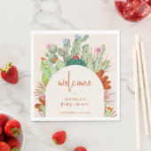 Boho Cactus Arch Desert Pampas Baby Dusche Willkom Serviette (Beispiel)