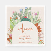 Boho Cactus Arch Desert Pampas Baby Dusche Willkom Serviette (Vorderseite)