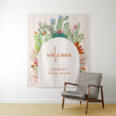 Boho Cactus Arch Desert Pampas Baby Dusche Willkom Wandteppich (Beispiel)