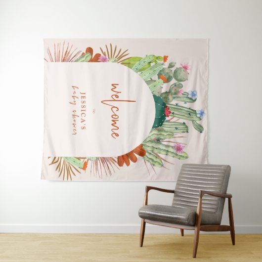 Boho Cactus Arch Desert Pampas Baby Dusche Willkom Wandteppich (Beispiel (Horizontal))