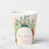 Boho Cactus Arch Desert Pampas Baby Shower Pappbecher (Rückseite)