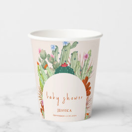 Boho Cactus Arch Desert Pampas Baby Shower Pappbecher