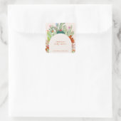 Boho Cactus Arch Desert Pampas Baby Shower Quadratischer Aufkleber (Tasche)