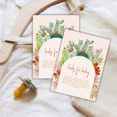 Boho Cactus Arch Desert Pampas Books Baby Shower Begleitkarte