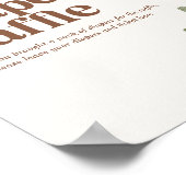 Boho Cactus Baby Duwer Windelwanners Raffle-Zeiche Poster (Ecke)