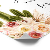 Boho Cactus Baby Duwer wünscht Babysignatur Poster (Ecke)