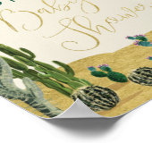 Boho Cactus Baby Shower Begrüßungszeichen Poster (Ecke)