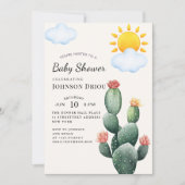 Boho Cactus Baby Shower Einladung (Vorderseite)