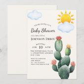 Boho Cactus Baby Shower Einladung (Vorne/Hinten)