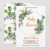 Boho Cactus Baby Shower Einladung (Vorne/Hinten)