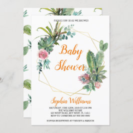 Boho Cactus Baby Shower Einladung