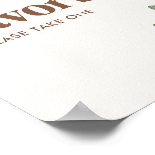 Boho Cactus Baby Shower Favoriten Zeichen Poster (Ecke)