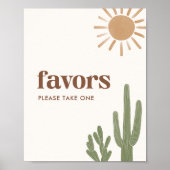 Boho Cactus Baby Shower Favoriten Zeichen Poster (Vorne)