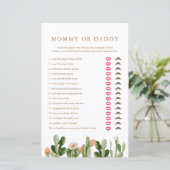 Boho Cactus Baby Shower Mommy oder Daddy Game (Stehend Vorderseite)