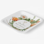 Boho Cactus Baby Shower Pappteller (Gewinkelt)