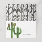 Boho Cactus Baby Shower Platzkarte (Außenseite Aufgefaltet)