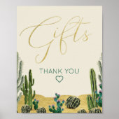 Boho Cactus Baby Shower - Schild (Vorne)