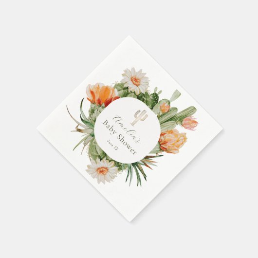 Boho Cactus Baby Shower Serviette (Ecke)