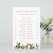 Boho Cactus Baby Shower würde Mommy eher spielen (Stehend Vorderseite)
