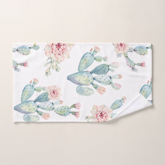 Boho Cactus Blossom Pattern Badhandtuch Set (Handtuch)