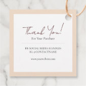 Boho Cactus Boho Price Tag Danke Business Geschenkanhänger (Rückseite)