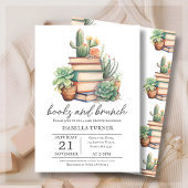 Boho Cactus Books & Brunch Kinderdusche Einladung