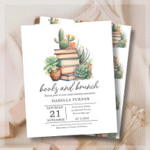 Boho Cactus Books & Brunch Kinderdusche Einladung